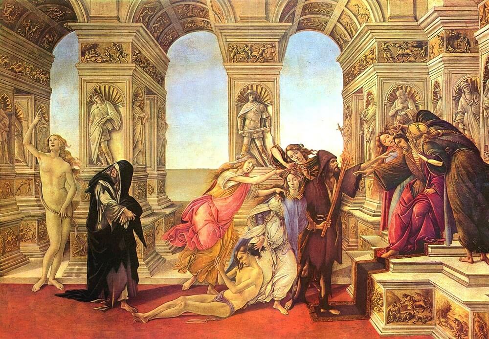 Calumny of Apelles, 1494 by Sandro Botticelli