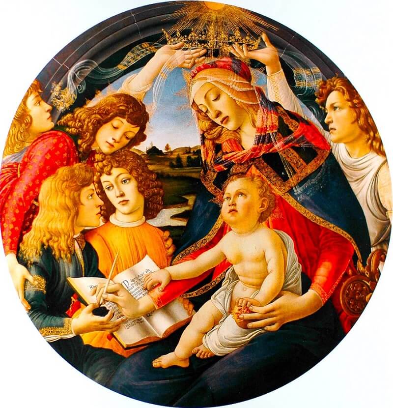 The Virgin and Child with Five Angels by Sandro Botticelli