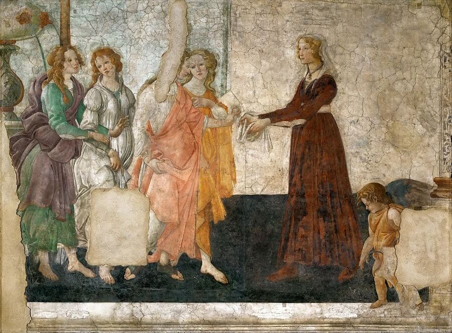 Venus and the Three Graces Presenting Gifts to a Young Woman, 1486 by Sandro Botticelli